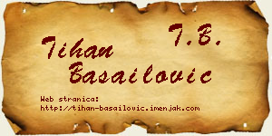 Tihan Basailović vizit kartica